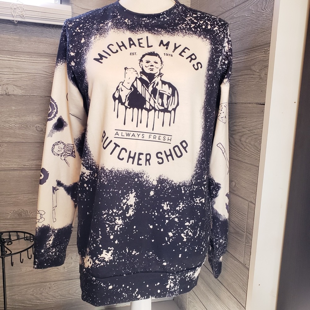 Michael Myers Always Fresh Butcher Shop Friday The 13th Halloween-Size Small
